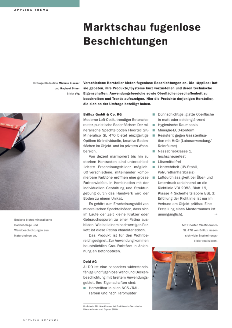 Fugenlose Beschichtungen: Lesen Sie spannende Interviews dar&uuml;ber